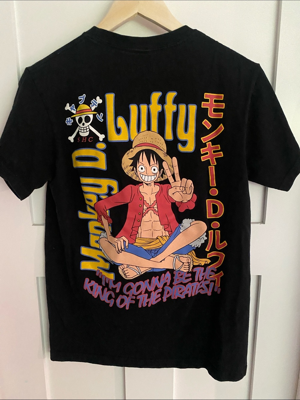 One Piece Luffy Graphic Tee for Men - Black